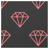 Diamant - Tropisches Rosa auf schwarz Stoff (Nahaufnahme)