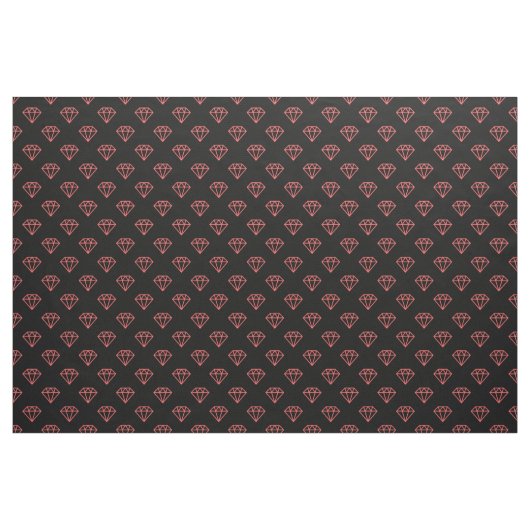 Diamant - Tropisches Rosa auf schwarz Stoff (Yard (91,4 cm))