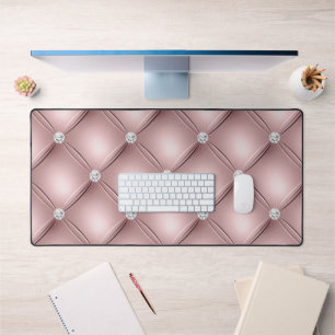 Diamant-Tufting-Design, Roségold Schreibtischunterlage