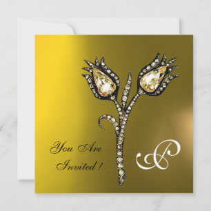 DIAMANT TULPEN MONOGRAMM , Gelber Topas Einladung