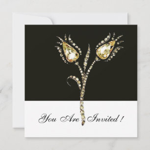 DIAMANT-TULPEN, Schwarz und Weiß Einladung