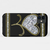 Diamant-u. Goldherz-Blume Case-Mate iPhone Hülle (Rückseite (Horizontal))