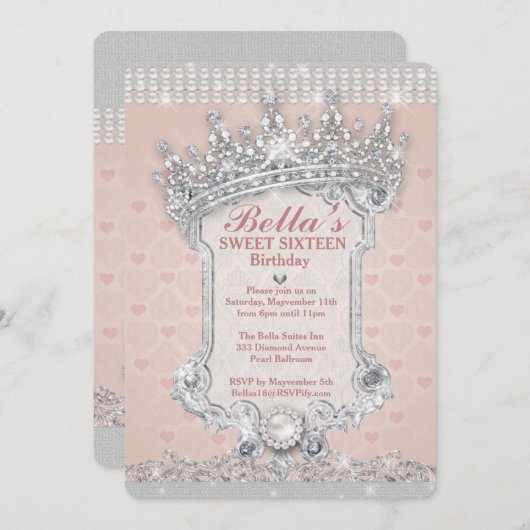 Diamant und Bling-Party Einladungen (Vorne/Hinten)