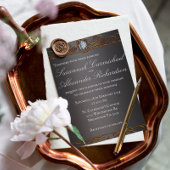 Diamant und Gold Dunkle Silber Hochzeit Einladung