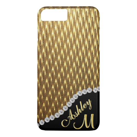 Diamant-und Goldmonogramm Case-Mate iPhone Hülle (Rückseite)