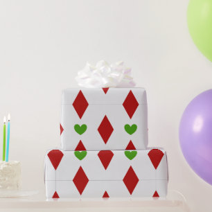 Diamant- und Herz-Weihnachts-Verpackungspapier Ges Geschenkpapier