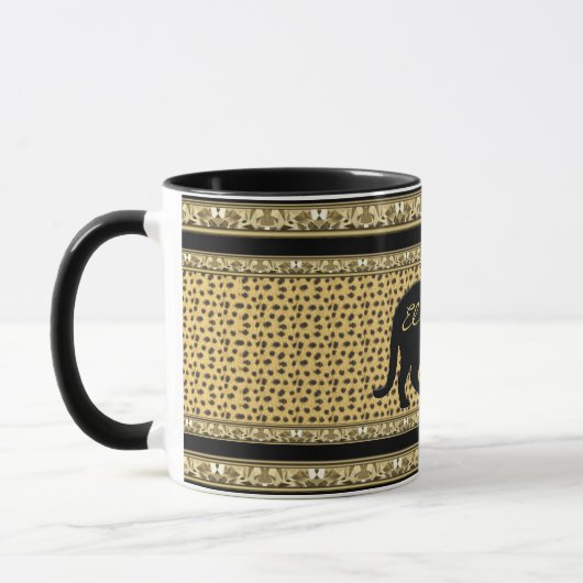 Diamant und Leopard mit Name Tasse (Links)