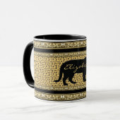 Diamant und Leopard mit Name Tasse (Vorderseite Links)