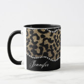 Diamant und Leopard mit Namen Tasse (Links)