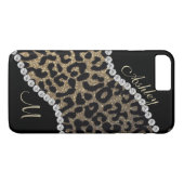 Diamant und Leopard Monogramm Case-Mate iPhone Hülle (Rückseite (Horizontal))