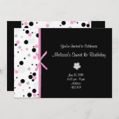 Diamant-und Punkt-Bonbon 16 Einladung (Vorne/Hinten)