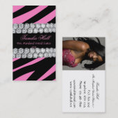 Diamant und rosa Zebra-Festzug-Visitenkarte Visitenkarte (Vorne/Hinten)