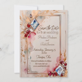 Diamant und rubinische Hochzeit Save The Date