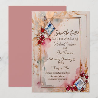 Diamant und rubinische Hochzeit Save The Date