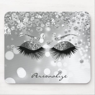 Diamant und Silber Glitzer Augen Mousepad