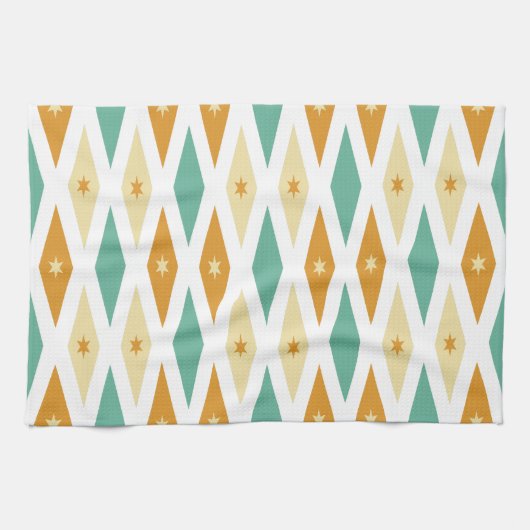 Diamant und Stars Retro Mitte Jahrhundert Geschirrtuch (Horizontal)