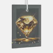 Diamant-verkrustetes Gem Ornament Aus Glas (Vorderseite Rechts)