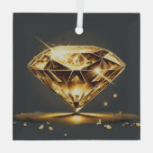 Diamant-verkrustetes Gem Ornament Aus Glas (Rückseite)