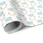Diamant-Verlobung-Hochzeitsring Geschenkpapier<br><div class="desc">Dieses Packpapier zeigt eine Abbildung eines Diamant-Ehering mit einem Goldband,  das in einem niedlichen Muster angeordnet ist. Ideal,  um Verlobung oder Hochzeitsgeschenke zu verpacken!</div>