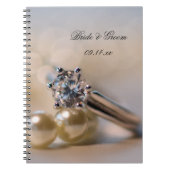 Diamant Verlobung Ring and Pearls Wedding Notizblock (Vorderseite)