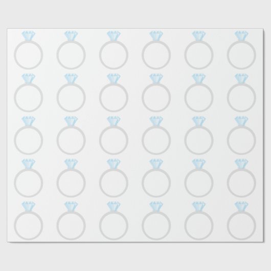 Diamant-Verlobungs-Ring Geschenkpapier (Flach)
