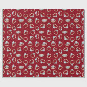 Diamant-Verlobungsring-Musterdesign Geschenkpapier (Flach)