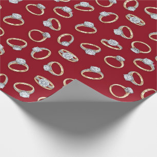 Diamant-Verlobungsring-Musterdesign Geschenkpapier