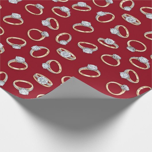 Diamant-Verlobungsring-Musterdesign Geschenkpapier (Ecke)