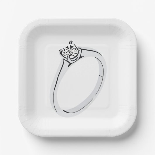 Diamant-Verlobungsring Pappteller (Vorderseite)