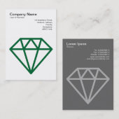 Diamant - Waldgrün auf Weiß Visitenkarte (Vorne/Hinten)