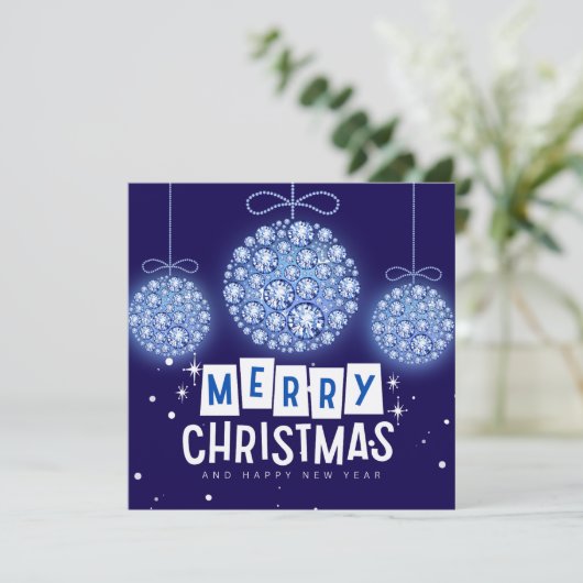 Diamant Weihnachtsschmuck-Flachkarte (Stehend Vorderseite)