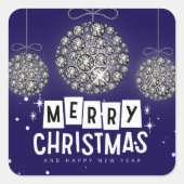 Diamant Weihnachtsschmuck Quadratischer Aufkleber (Vorderseite)
