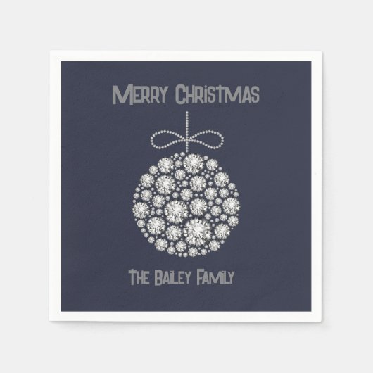 Diamant Weihnachtsschmuck Serviette (Vorderseite)