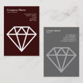 Diamant - Weiß auf Dunkelbraun Visitenkarte (Vorne/Hinten)