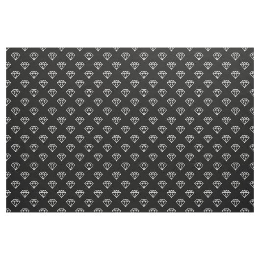 Diamant - weiß auf schwarz stoff (Yard (91,4 cm))
