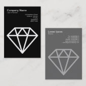 Diamant - weiß auf schwarz visitenkarte (Vorne/Hinten)