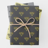 Diamant Wrapping Paper Flat Sheet Set 3 Geschenkpapier Set (Beispiel)