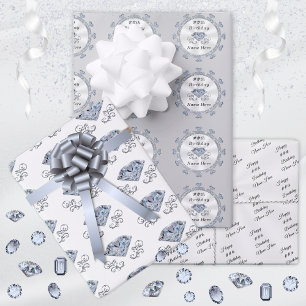 Diamant Wrapping Paper. JEDES JAHR ODER JAHR Geschenkpapier Set