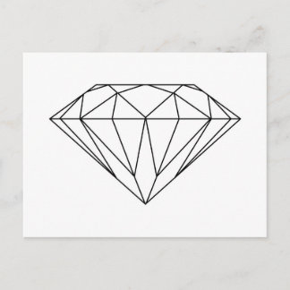 Diamant Zeichne Schwarz und Weiß modern Postkarte