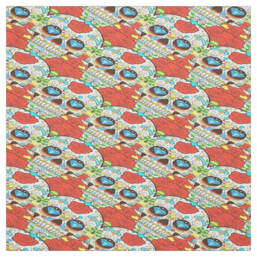 Diamantaugen Zuckerschädel Stoff (Muster)