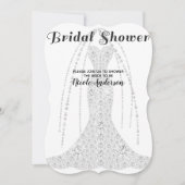 Diamantbekleidung Weiß JEDES FARBGLAMM Brautparty Einladung (Vorderseite)