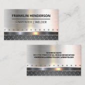 Diamantbeschichteter Stahl | Rivets | Metalle Visitenkarte (Vorne/Hinten)