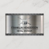 Diamantbeschichteter Stahl | Schweißlogo | Metall Visitenkarte (Vorderseite)