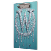 Diamantbesetztes W-Monogramm Klemmbrett (Links)