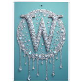 Diamantbesetztes W-Monogramm Klemmbrett (Rückseite)