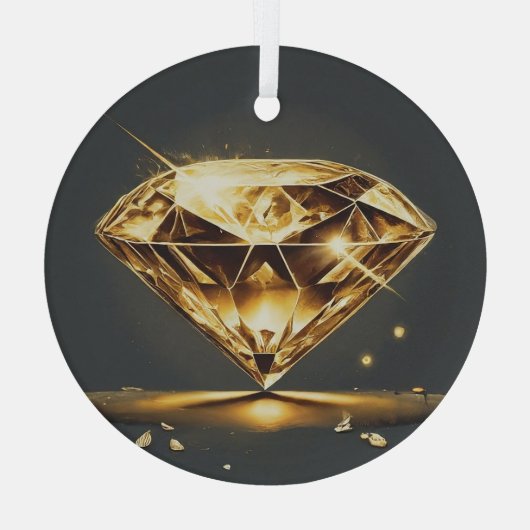 Diamantbesprüht Ornament Aus Glas (Rückseite)