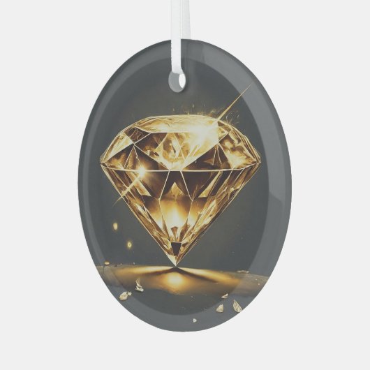 Diamantbesprüht Ornament Aus Glas (Vorderseite links)