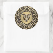 Diamantbestickter Jaguar-Sticker Runder Aufkleber (Tasche)