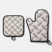 Diamantblech Ofenhandschuh & Topflappen-Set (Vorderseite)