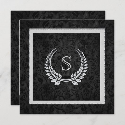 Diamantdesign auf Damaske Einladung (Vorne/Hinten)